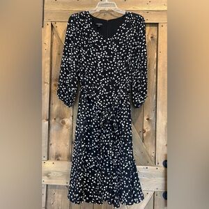 Talbots Black with White Floral Dress Size 6